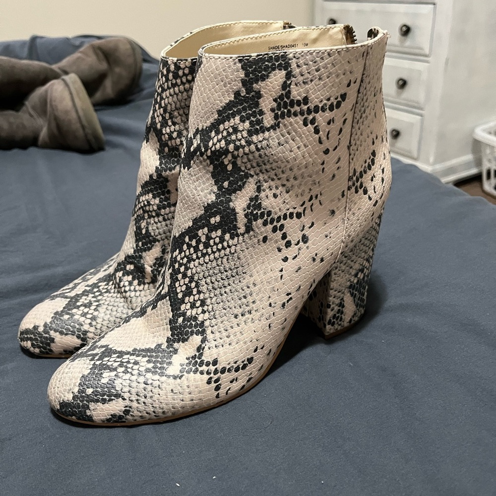 Steve Madden snake skin booties
